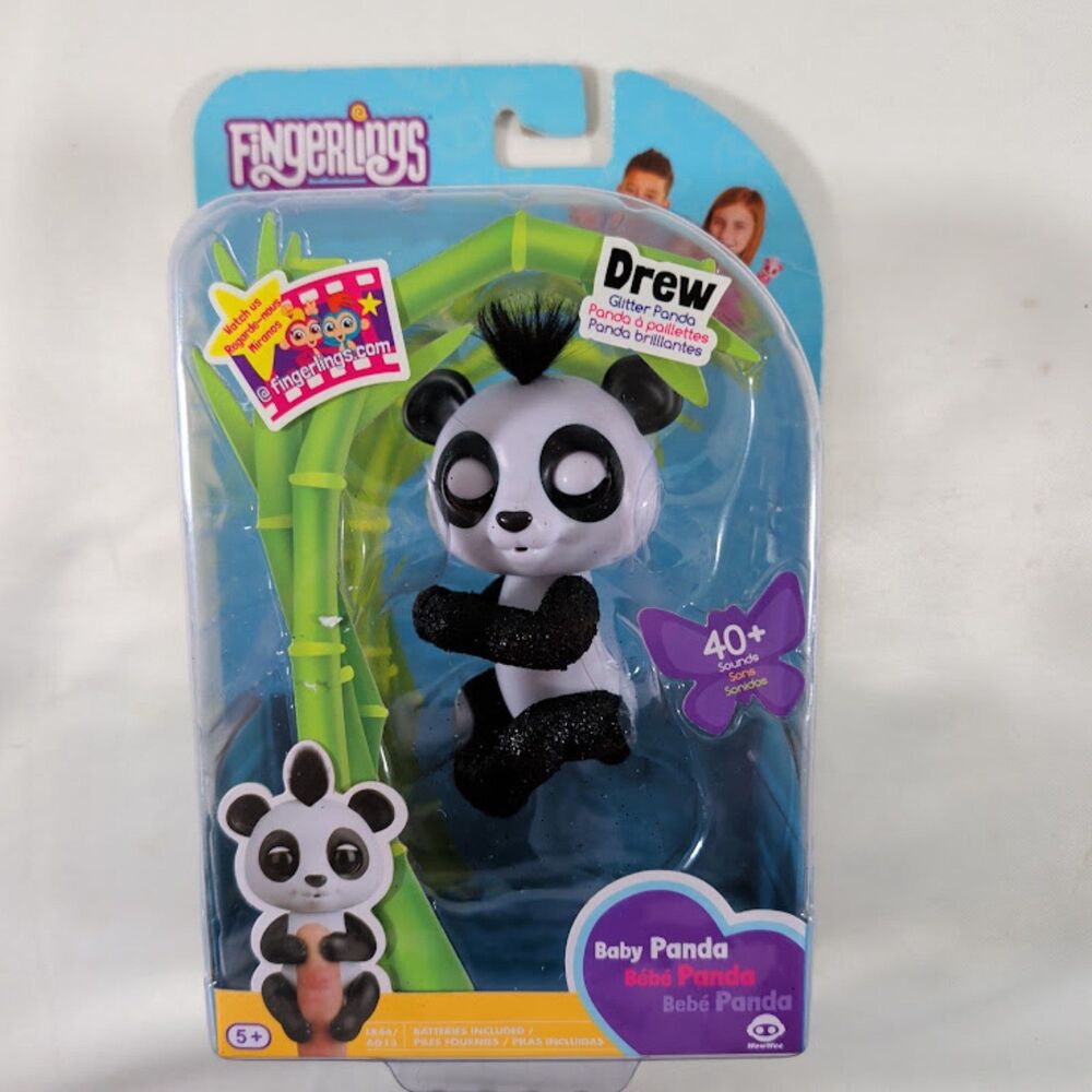 Fingerlings Drew Baby Panda Glitter Panda Interactive 40+ Sounds NEW Sealed